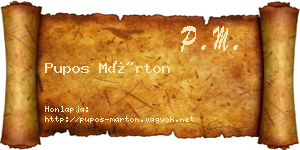 Pupos Márton névjegykártya