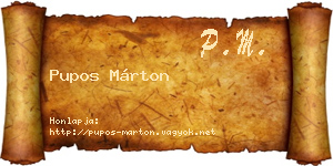 Pupos Márton névjegykártya