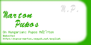 marton pupos business card